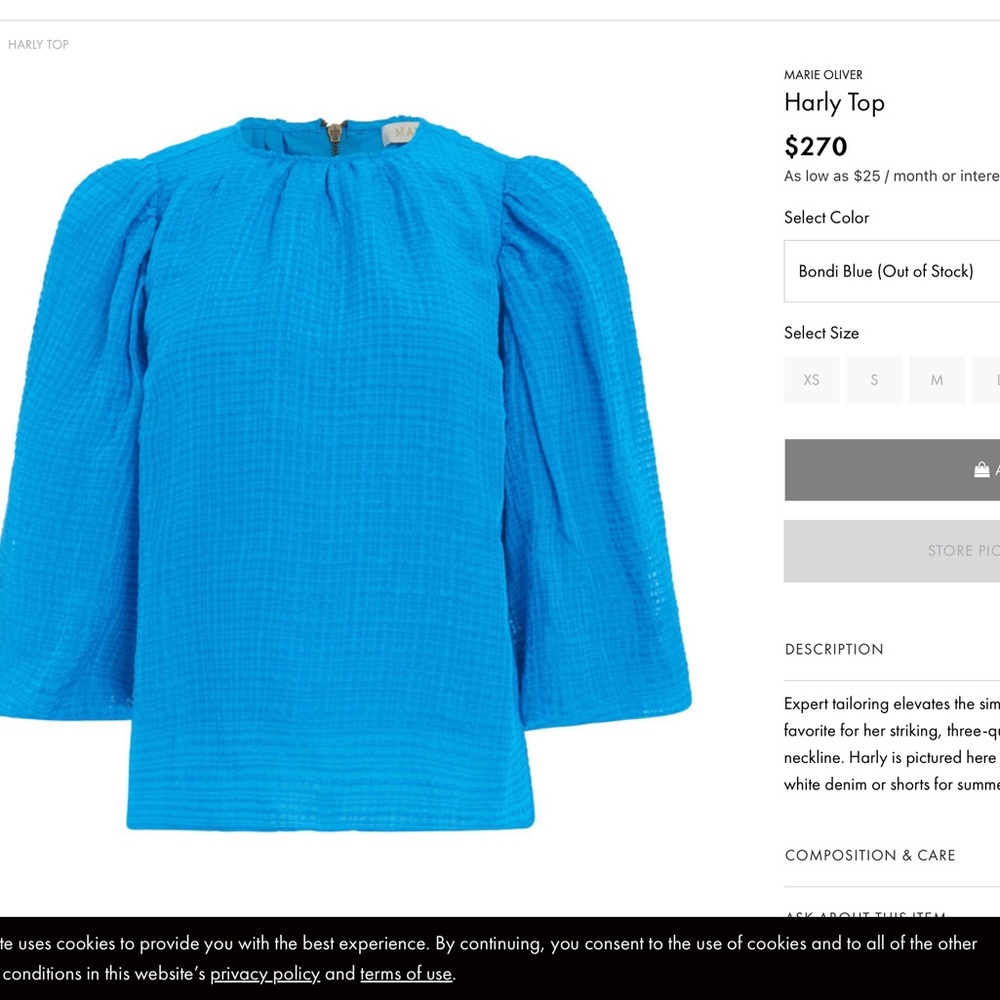 Marie Oliver Vibrant Blue Textured Blouse